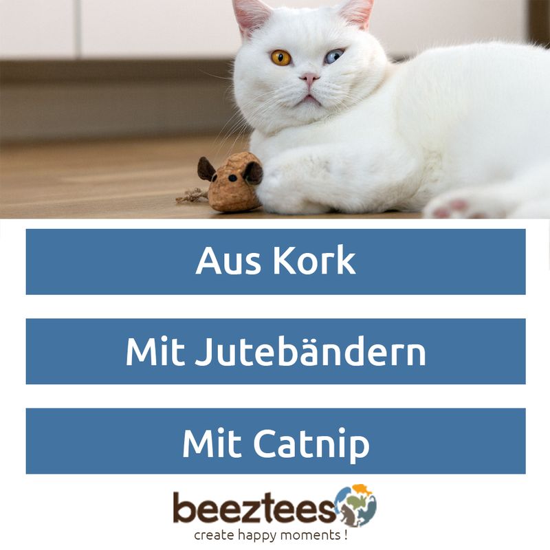 beeztees Catnip Katzenspielzeug-Set Kork