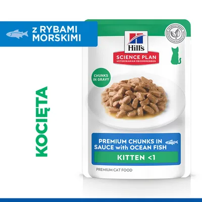 Hill's Science Plan Premium kawałki w sosie z rybami morskimi, kawałki w sosie, kocięta <1, premium karma dla kotów, z rybami morskimi, KOCIĘTA Hill's Science Plan Premium kawałki w sosie z rybami morskimi, kawałki w sosie, kocięta <1, premium karma dla kotów, z rybami morskimi, KOCIĘTA