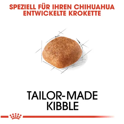 Speziell für Ihren Chihuahua entwickelte Krokette. Tailor-made Kibble.