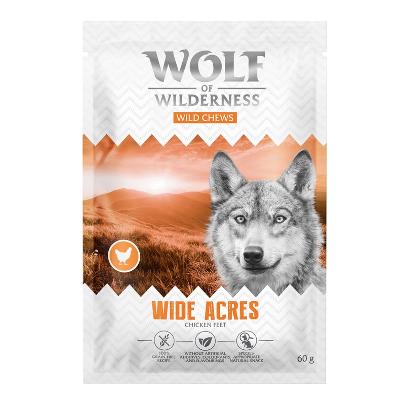 Wolf of Wilderness Wolf Of Wilderness Chews Wide Acres Feet Chicken pet food packaging