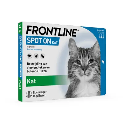 Frontline Spot-On voor katten - 3 Pipetten Frontline Spot-On voor katten - 3 Pipetten