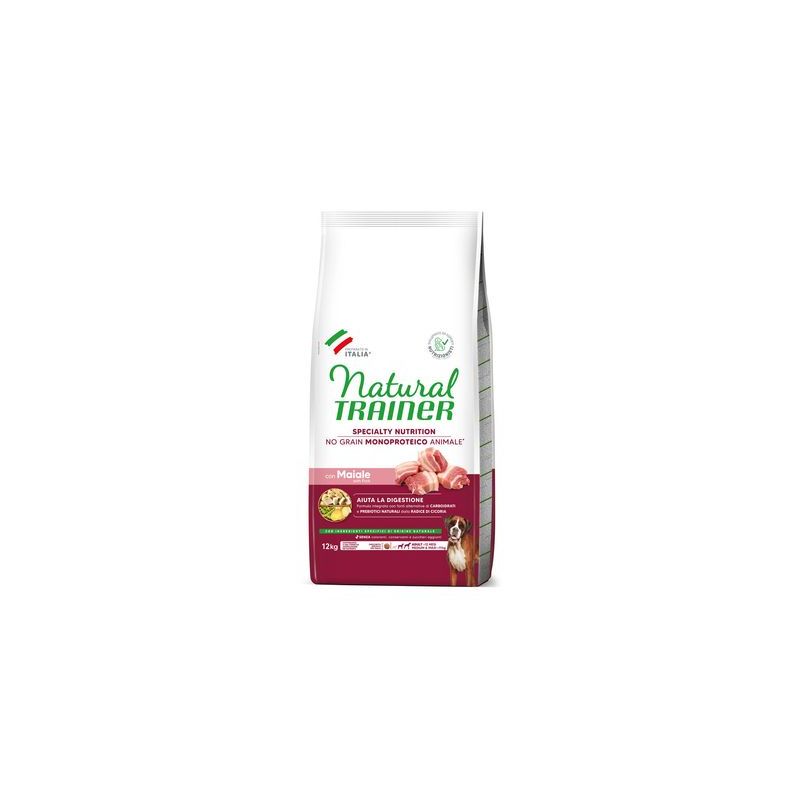 Natural Trainer Sensitive No Grain Adult Medium/Maxi Single Protein med svinekød og kartofler