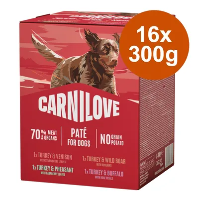 Økonomipakke: 16 x 300 g Carnilove Dog i Paté