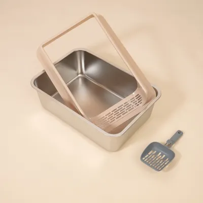 TIAKI Katzentoilette aus rostfreiem Stahl - silber TIAKI Katzentoilette aus rostfreiem Stahl - silber