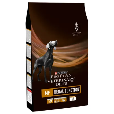 Purina Pro Plan Veterinary Diets NF Renal Function hundfoder, svart förpackning med bild på hund och text: VETERINARY CLINICAL NUTRITION, 13 kg.