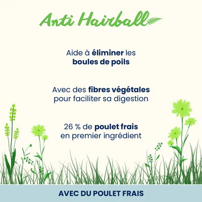 Almo Nature Holistic Anti Hairball poulet, riz pour chat