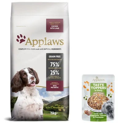 7,5 кг / 15 кг  Applaws сухой корм для собак +  Taste Topper с ягненком 1 х 85 г в подарок!