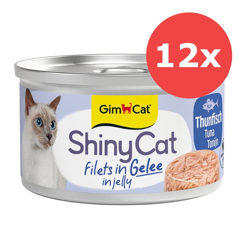 Sparpaket GimCat ShinyCat Filet in Jelly 12 x 70 g