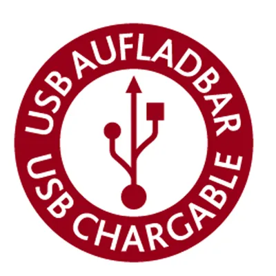 USB uppladdningsbar. Symbol för USB-laddningsfunktion.