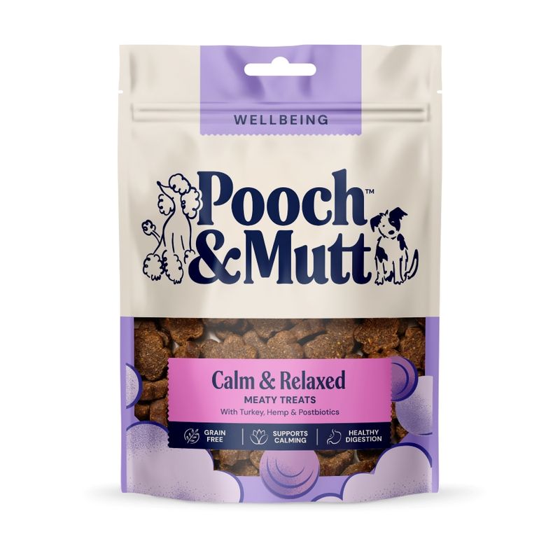 Pooch & Mutt Calm & Relaxed Meaty Treats with Turkey, Hemp & Postbiotics