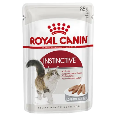 Royal Canin Instinctive Loaf-Mousse-Pate für ausgewachsene Katzen, 85g. Feline Health Nutrition seit 1968.