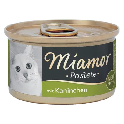 Miamor Pastete kanilla, UUSI: mureampi. Kissan kuva pakkauksessa.