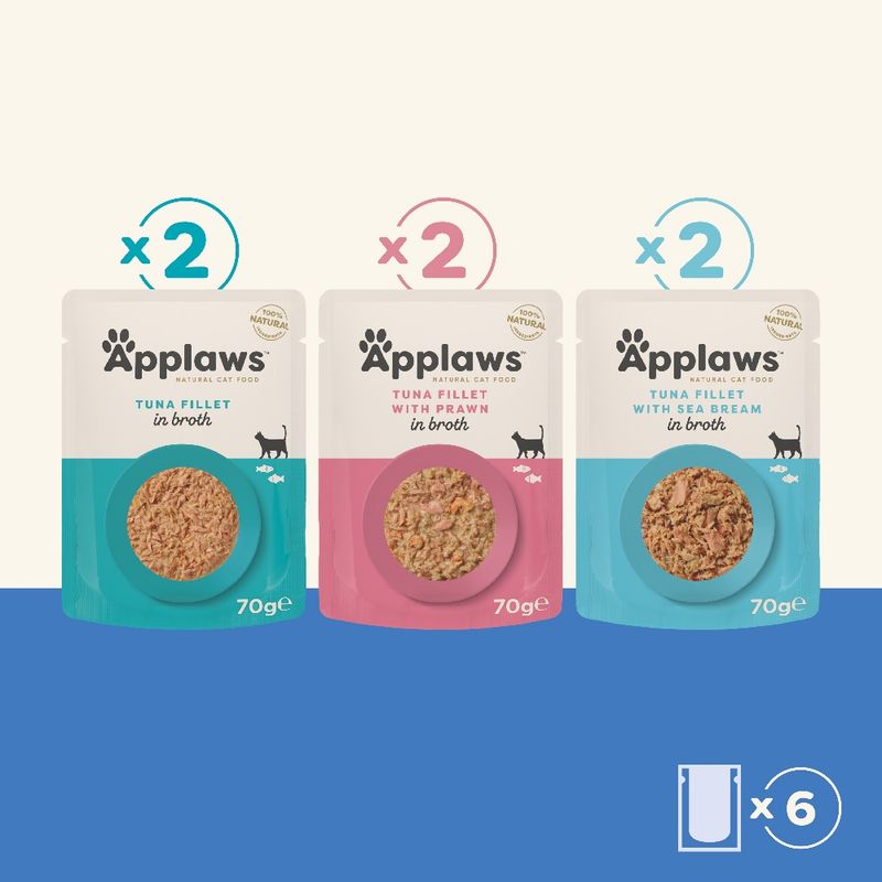 Applaws Pouches with Broth 6 x 70g