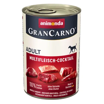 Animonda GranCarno Adult мултимесен коктейл, 100% пресни съставки, без зърнени храни и глутен, произведено в Германия.