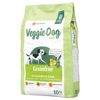 Veggie Dog Adult Grainfree mit Kartoffel & Erbse, 10kg. 100% vegetarische Rezeptur, Made in Germany, getreidefrei, unterstützt Haut & Fell, klimapositiv +125%.