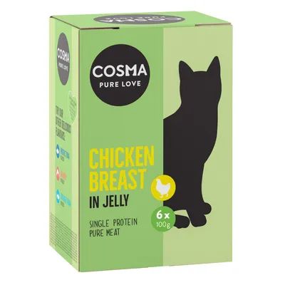 Cosma Pure Love Chicken Breast in Jelly, single protein pure meat, pack of 6 x 100g.