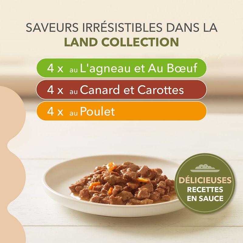 IAMS Advanced Nutrition Grain Free Land Collection en sauce pour chat