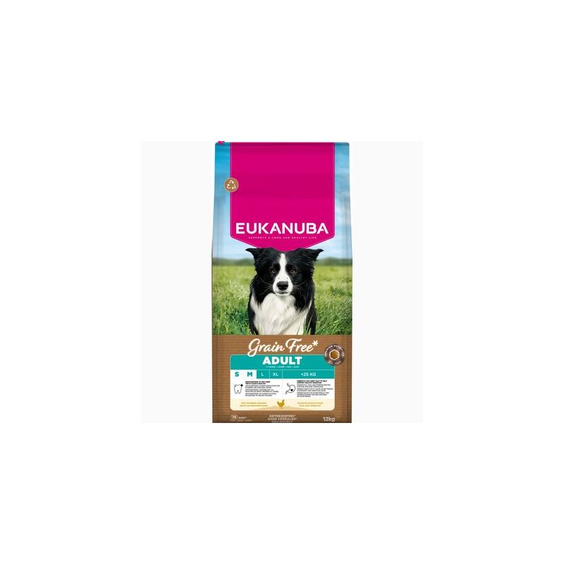 Eukanuba Grain Free Adult Small / Medium Breed Kip Hondenvoer