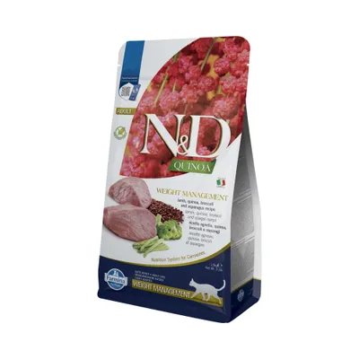 Farmina N&D Adult Quinoa Weight Management Агнешко месо, киноа, броколи и аспержи - Икономична опаковка: 3 x 1,5 кг Farmina N&D Adult Quinoa Weight Management Агнешко месо, киноа, броколи и аспержи - Икономична опаковка: 3 x 1,5 кг