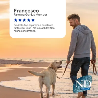 Francesco, Farmina Genius Member. Scala di valutazione con 5 stelle. Prodotto top di gamma e assistenza fantastica! Sono i N.1 in assoluto!! Non hanno concorrenza. Logo ND Ocean visibile. Francesco, Farmina Genius Member. Scala di valutazione con 5 stelle. Prodotto top di gamma e assistenza fantastica! Sono i N.1 in assoluto!! Non hanno concorrenza. Logo ND Ocean visibile.