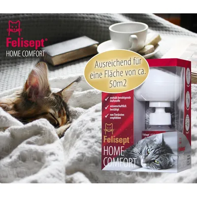 Felisept Home Comfort. Rauhoittavat tuoksut, tieteellisesti todistettu, eläinlääkärien suosittelema. Riittää noin 50 m² alueelle.