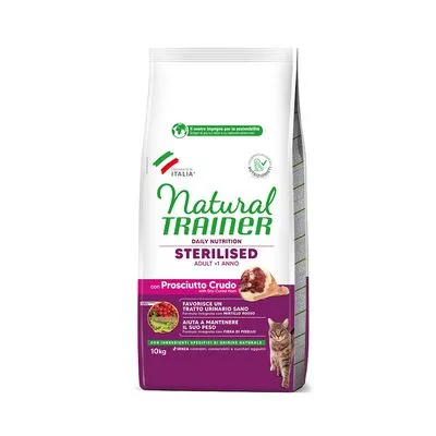 Natural Trainer Gesteriliseerd met rauwe Ham Brokken voor Katten