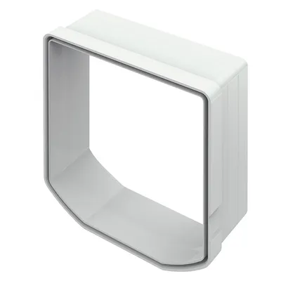 Valkoinen, neliönmuotoinen muovinen kehys tai jatko-osa, ei näkyvää tuotemerkkiä tai tekstiä