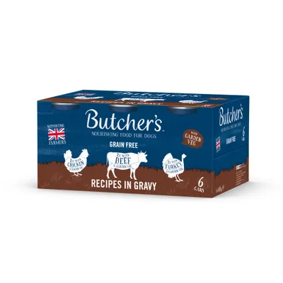 Butcher's Grain Free Recipes in Gravy 6 x 400g - Mixed Pack Butcher's Grain Free Recipes in Gravy 6 x 400g - Mixed Pack