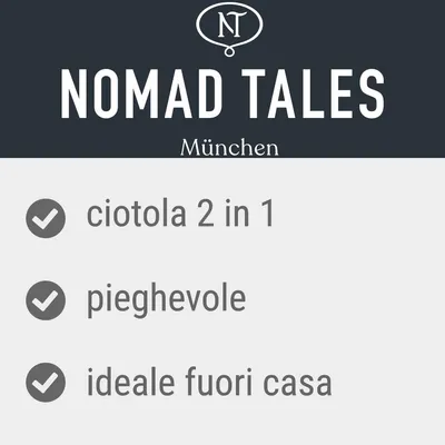 NOMAD TALES München. Ciotola 2 in 1, pieghevole, ideale fuori casa.
