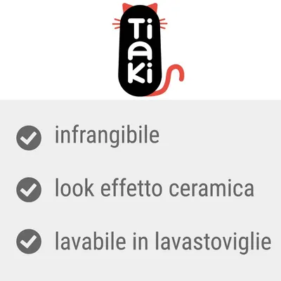 Tiaki, infrangibile, look effetto ceramica, lavabile in lavastoviglie