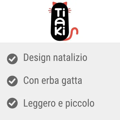 Tiaki. Design natalizio, con erba gatta, leggero e piccolo.