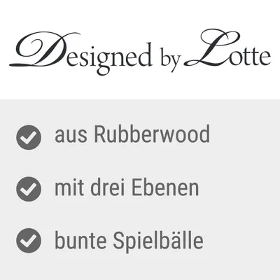 Designed by Lotte. Aus Rubberwood, mit drei Ebenen, bunte Spielbälle.