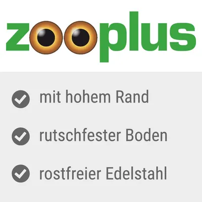 Zooplus. Eigenschaften: mit hohem Rand, rutschfester Boden, rostfreier Edelstahl.
