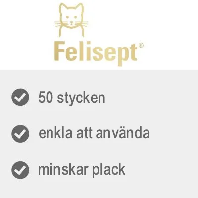 Felispet. 50 stycken, enkla att använda, minskar plack.