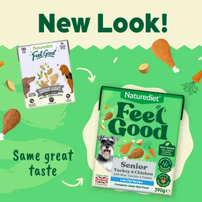 Naturediet Feel Good Senior Lite - Turkey & Chicken - 18 x 390g Naturediet Feel Good Senior Lite - Turkey & Chicken - 18 x 390g