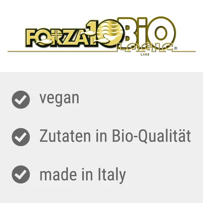 Forza10 Bio Logic Line. Vegan, Zutaten in Bio-Qualität, made in Italy.