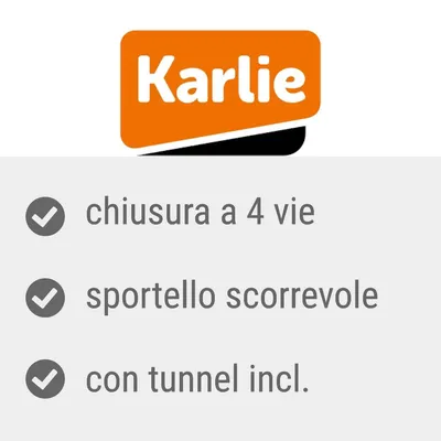 Karlie, chiusura a 4 vie, sportello scorrevole, con tunnel incl.
