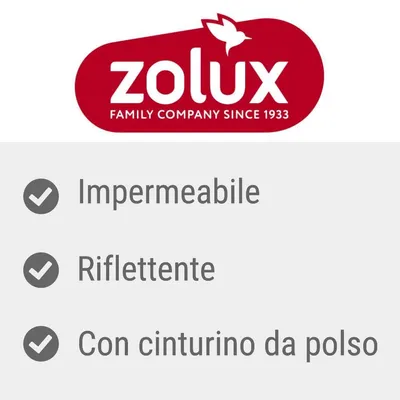 zolux FAMILY COMPANY SINCE 1933. Impermeabile, riflettente, con cinturino da polso.