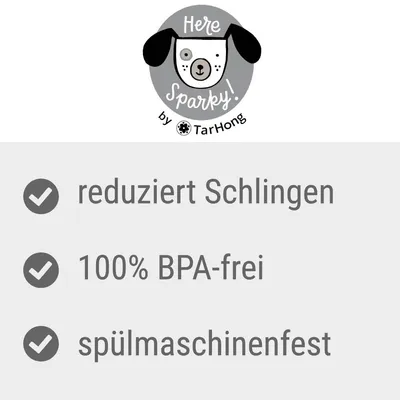 Here Sparky by TarHong. Reduziert Schlingen, 100% BPA-frei, spülmaschinenfest.
