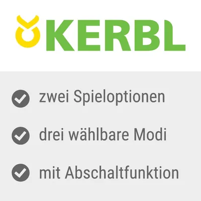 KERBL. zwei Spieloptionen, drei wählbare Modi, mit Abschaltfunktion (tysk tekst).