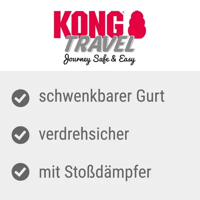 KONG Travel. Eigenschaften: schwenkbarer Gurt, verdrehsicher, mit Stossdämpfer.