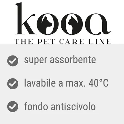 kooa THE PET CARE LINE, super assorbente, lavabile a max. 40°C, fondo antiscivolo