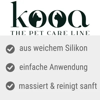 kooa The Pet Care Line. Aus weichem Silikon, einfache Anwendung, massiert und reinigt sanft.