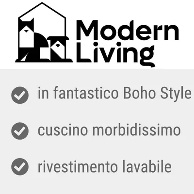 Modern Living. in fantastico Boho Style, cuscino morbidissimo, rivestimento lavabile.