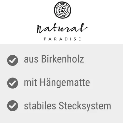 Natural Paradise. Aus Birkenholz, mit Hängematte, stabiles Stecksystem.