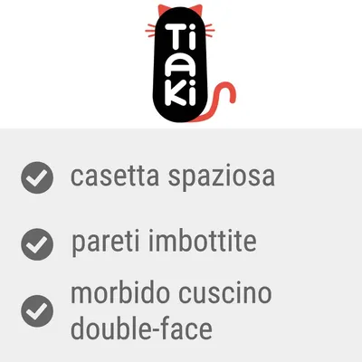 Tiaki. Casetta spaziosa, pareti imbottite, morbido cuscino double-face.