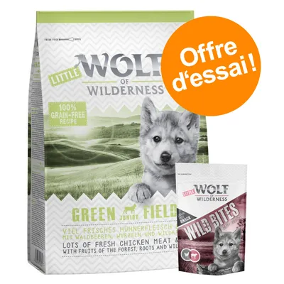 Offre d'essai : croquettes 1 kg + friandises chiots Wolf of Wilderness