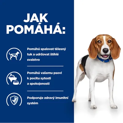 Jak pomáhá: Pomáhá spalovat tělesný tuk a udržovat štíhlé svalstvo, pomáhá vašemu psovi k pocitu sytosti a spokojenosti, podporuje zdravý imunitní systém.