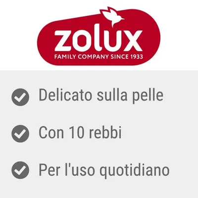 zolux FAMILY COMPANY SINCE 1933. Delicato sulla pelle, con 10 rebbi, per l'uso quotidiano.