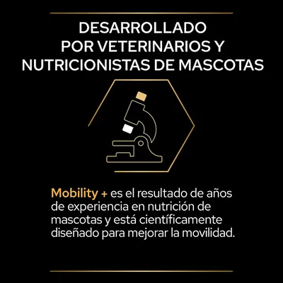 Desarrollado por veterinarios y nutricionistas de mascotas. Mobility + es el resultado de años de experiencia y está científicamente diseñado para mejorar la movilidad.